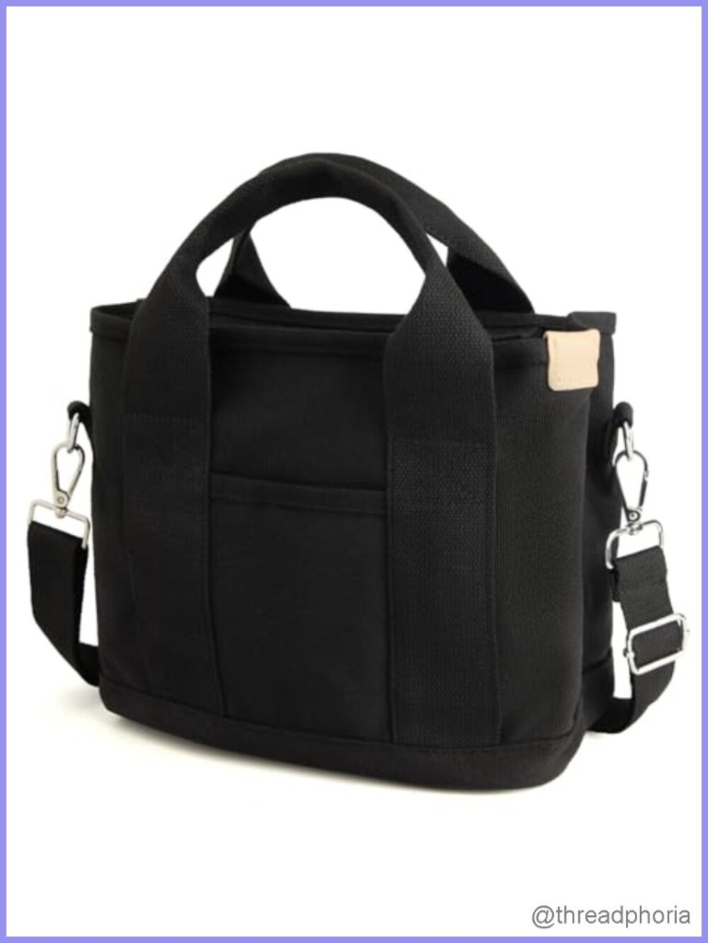Canvas Mini Crossbody Tote Bag Small Multi Pocket Detachable Strap